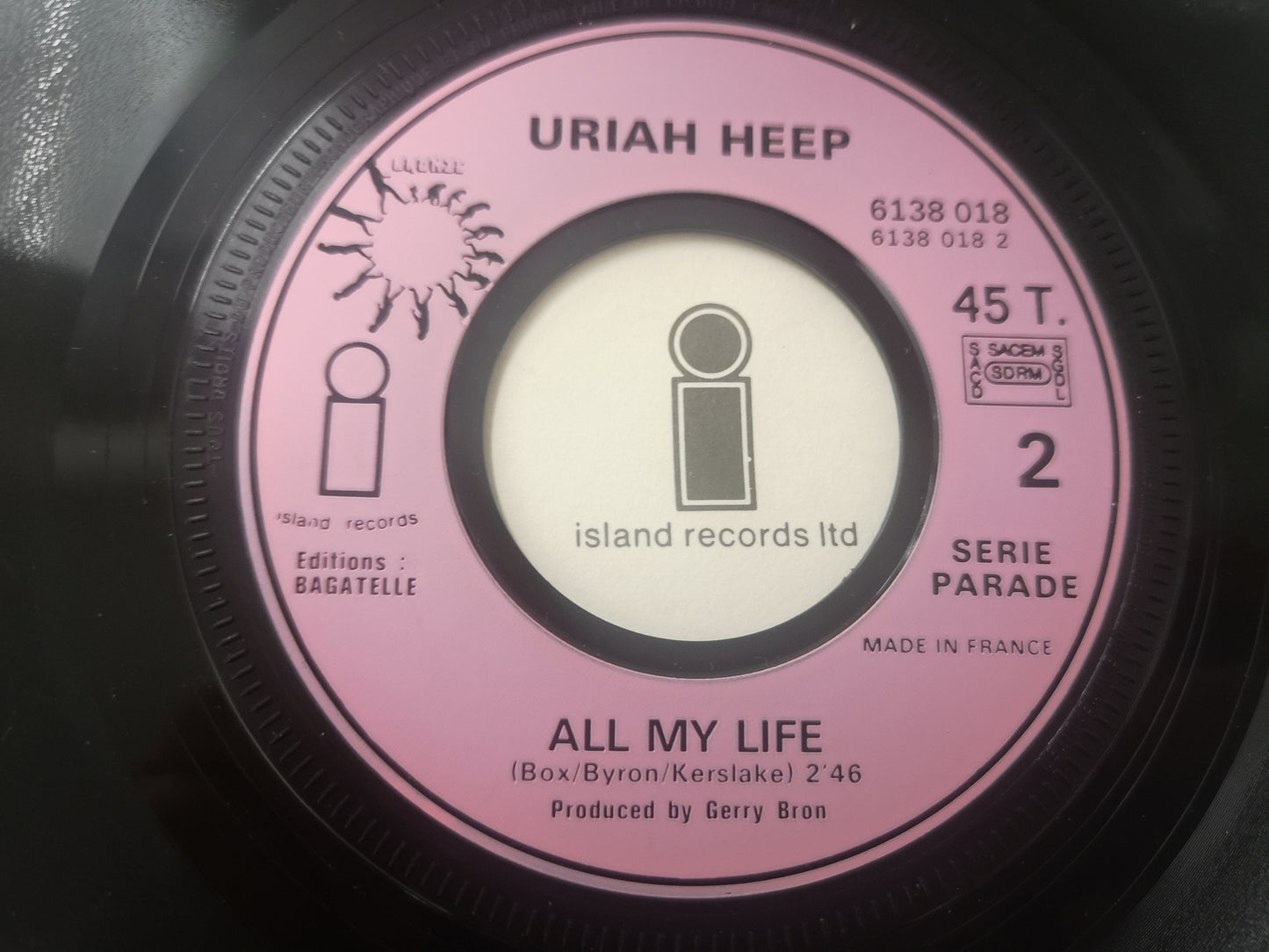 Uriah Heep "Easy Livin'" Orig France 1972 M-/EX (7" Single)