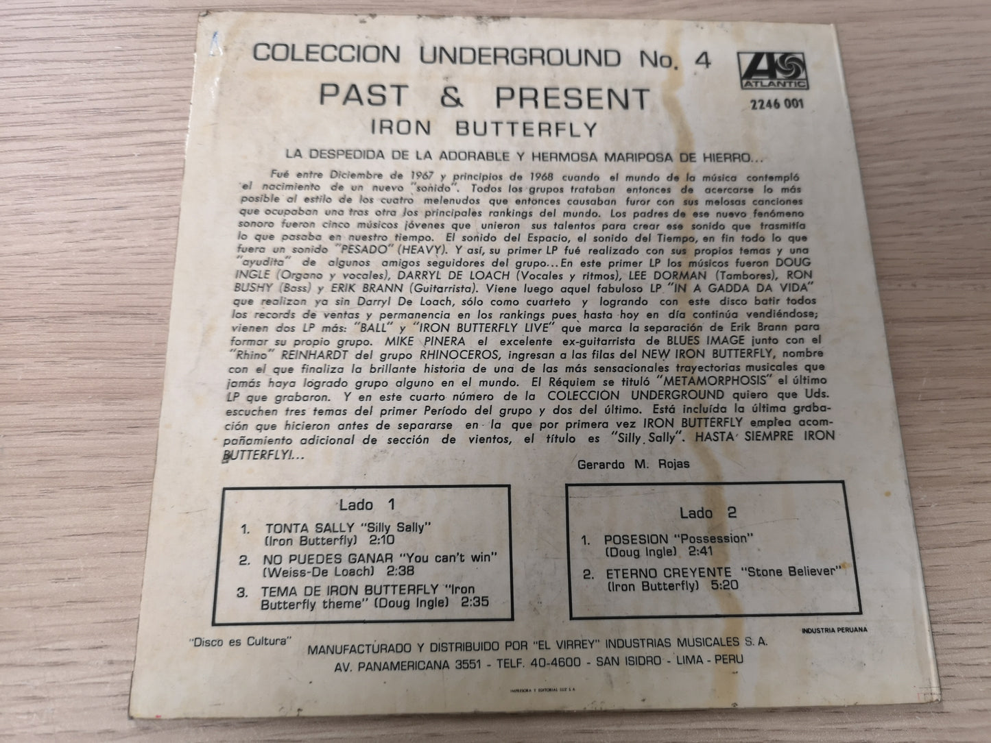 Iron Butterfly "Silly Sally" Orig Peru 1971 VG+/EX (7" EP)