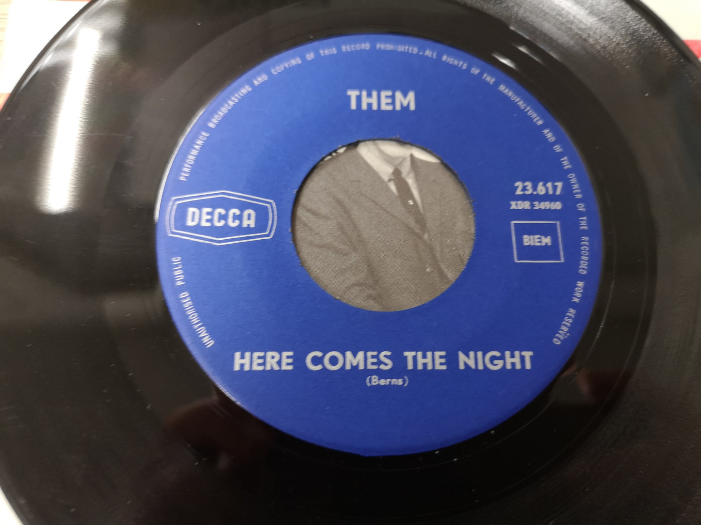 Them "Here Comes The Night" Orig Belgium 1965 EX/EX (7" Single)