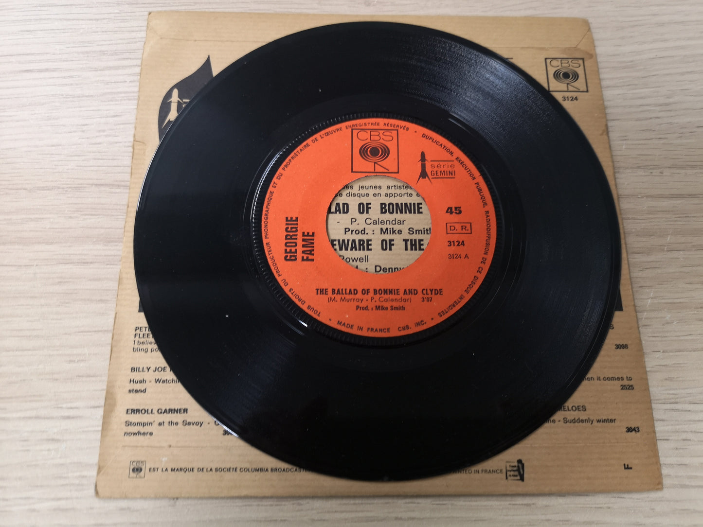 Georgie Fame "Ballad of Bonnie & Clyde" Orig France 1968 M-/M- (7" Single)