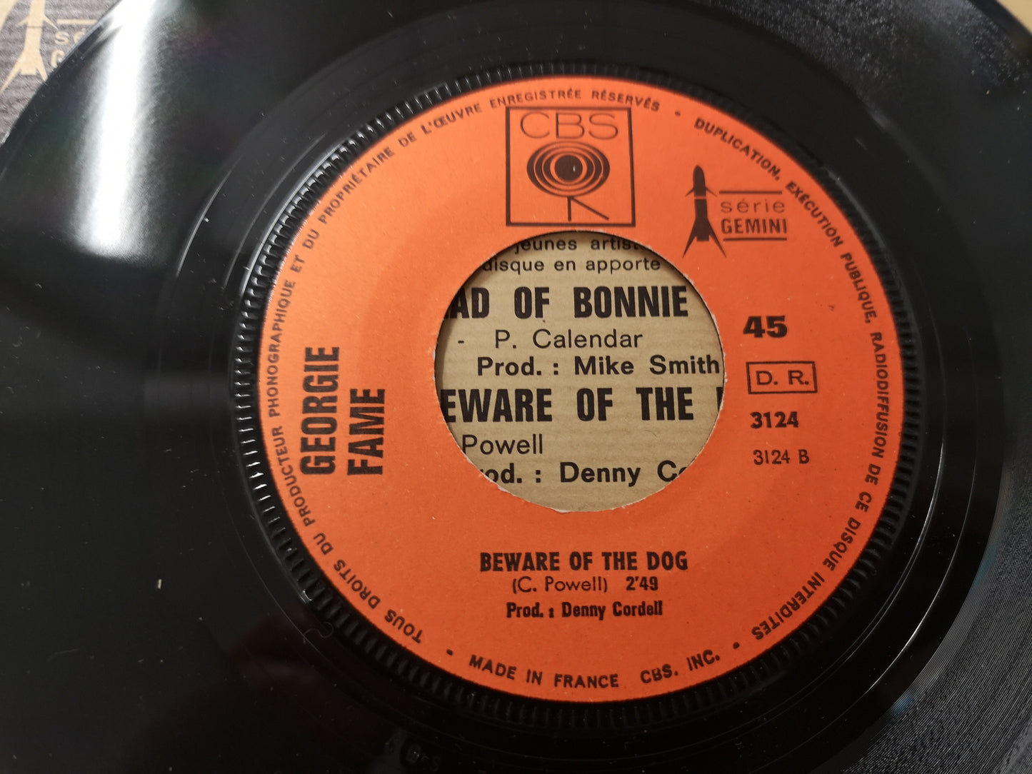 Georgie Fame "Ballad of Bonnie & Clyde" Orig France 1968 M-/M- (7" Single)