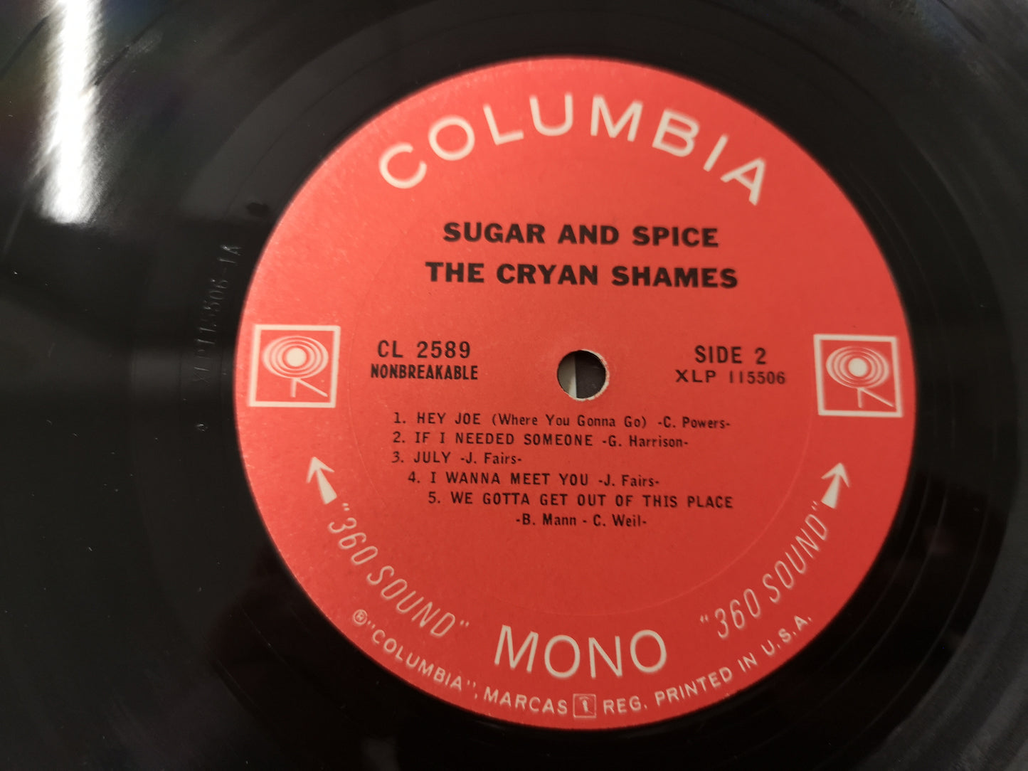 Cryan' Shames "Sugar & Spice" Orig US Mono 1966 VG++/VG++