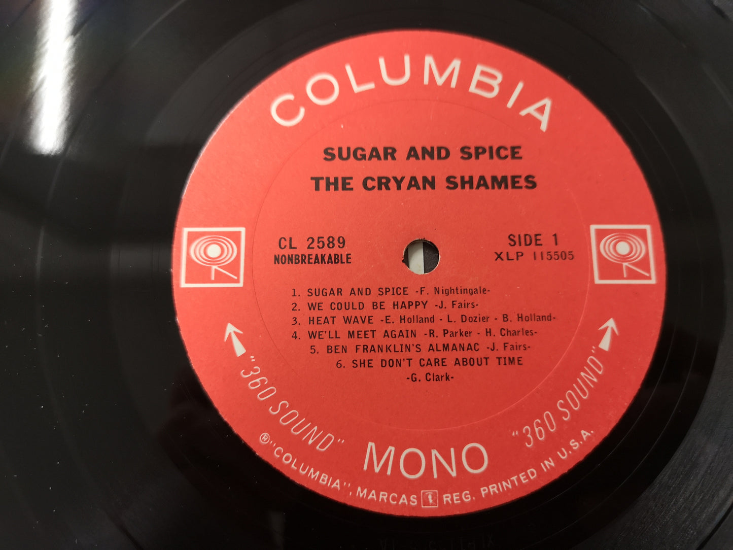 Cryan' Shames "Sugar & Spice" Orig US Mono 1966 VG++/VG++