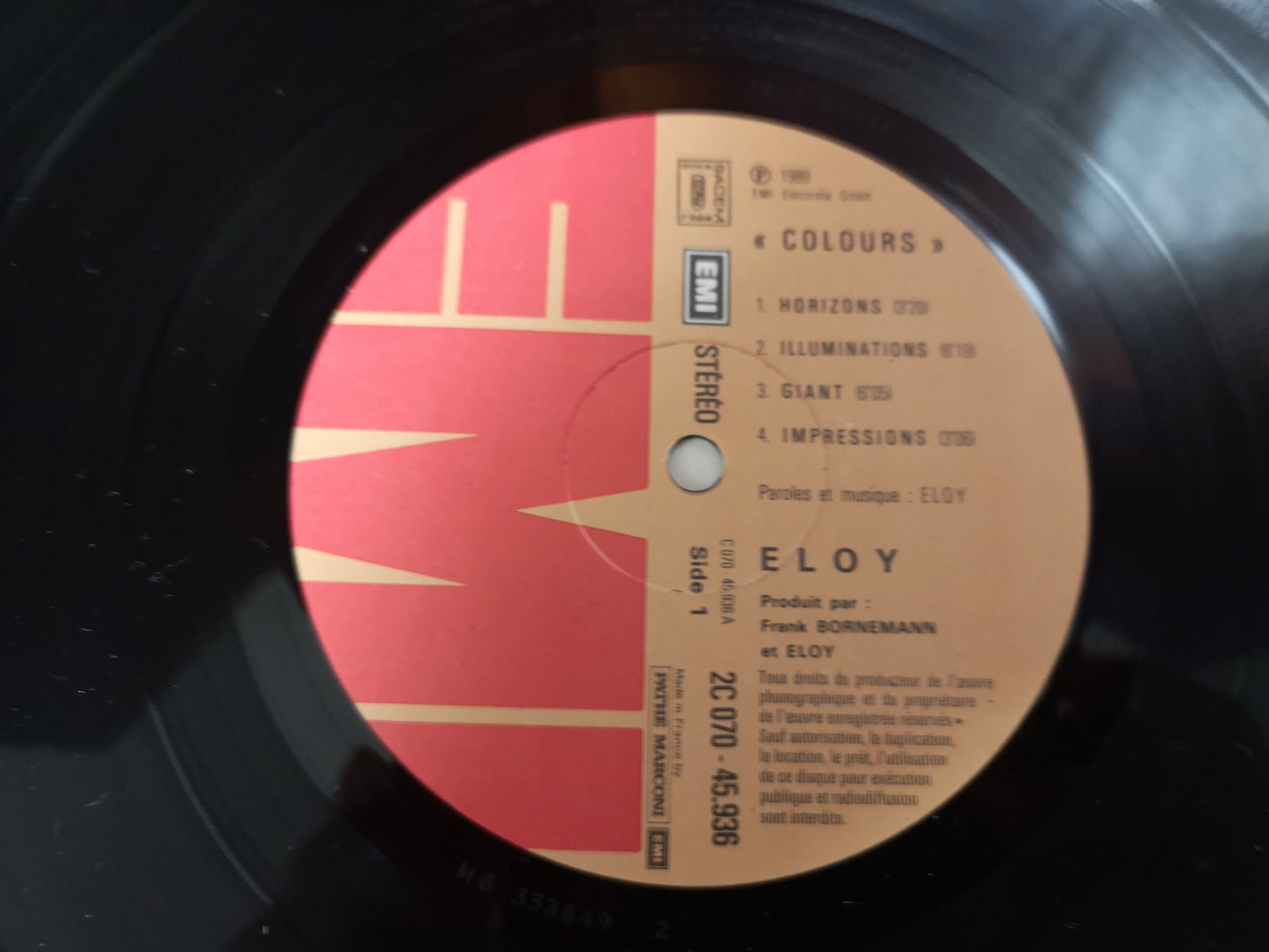 Eloy "Colours" Orig France 1980 VG+/EX