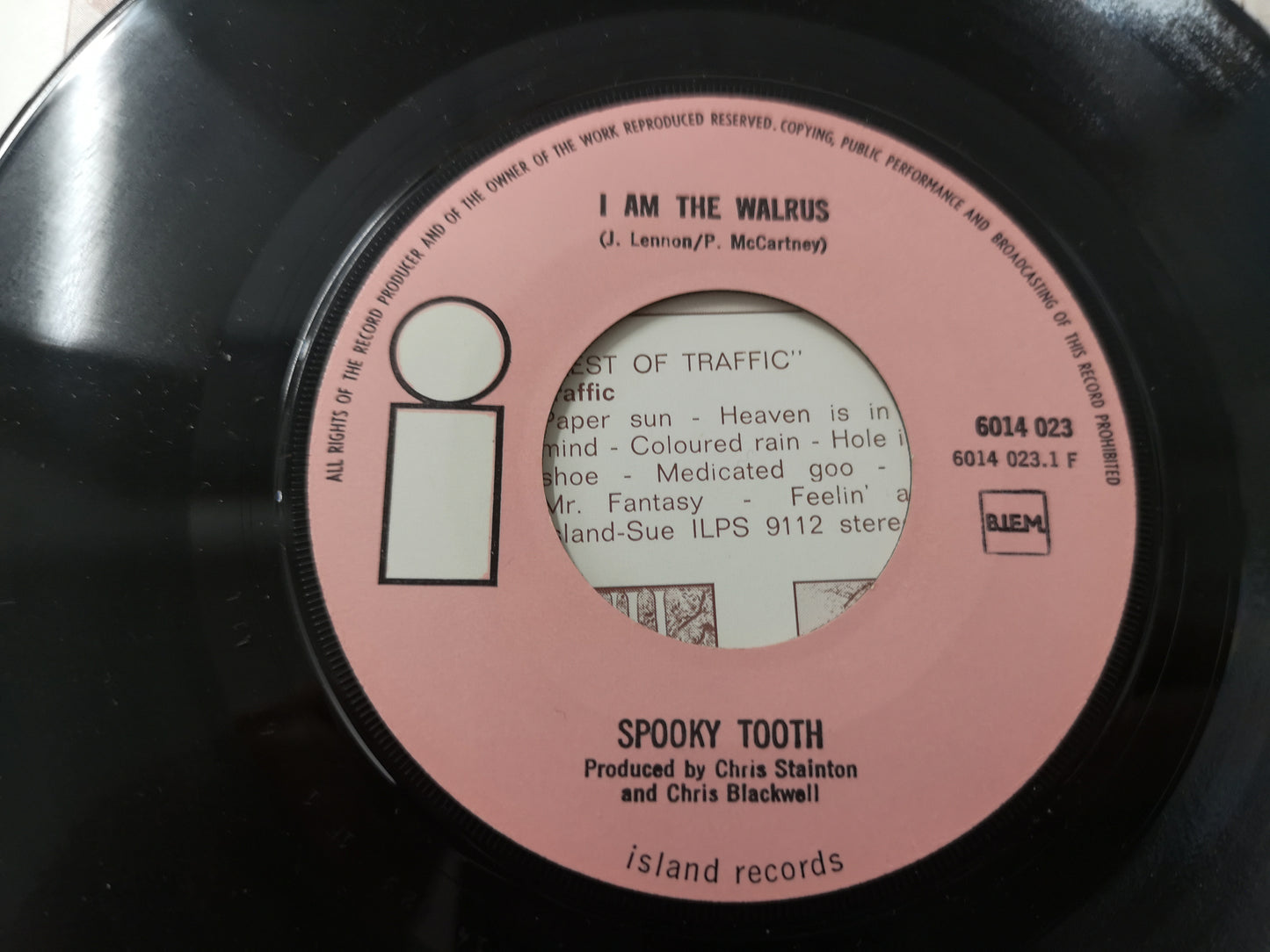 Spooky Tooth "I am The Walrus" Orig Holland 1971 VG++/EX (7" Single)