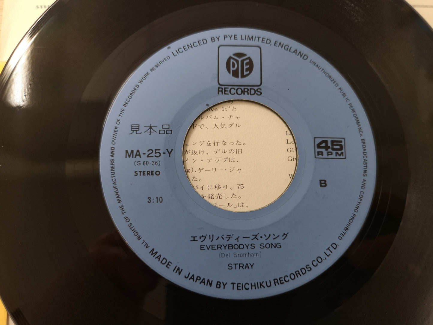 Stray "Give a Little Bit" Orig Japan 1975 M-/M- (7" Single)