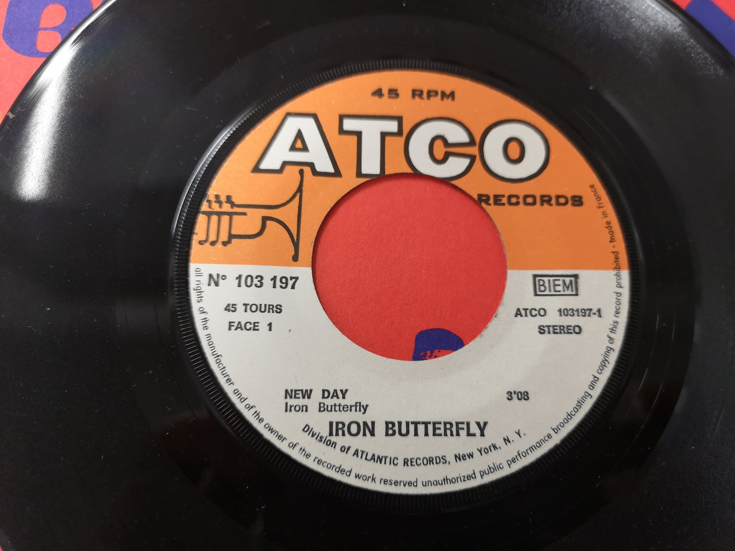 Iron Butterfly "New Day" Orig France 1971 M-/M- (7" Single)