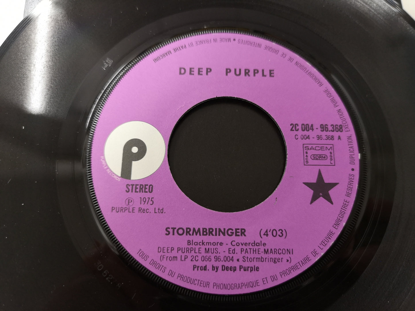 Deep Purple "Stormbringer" Orig France 1975 VG++/M- (7" Single)