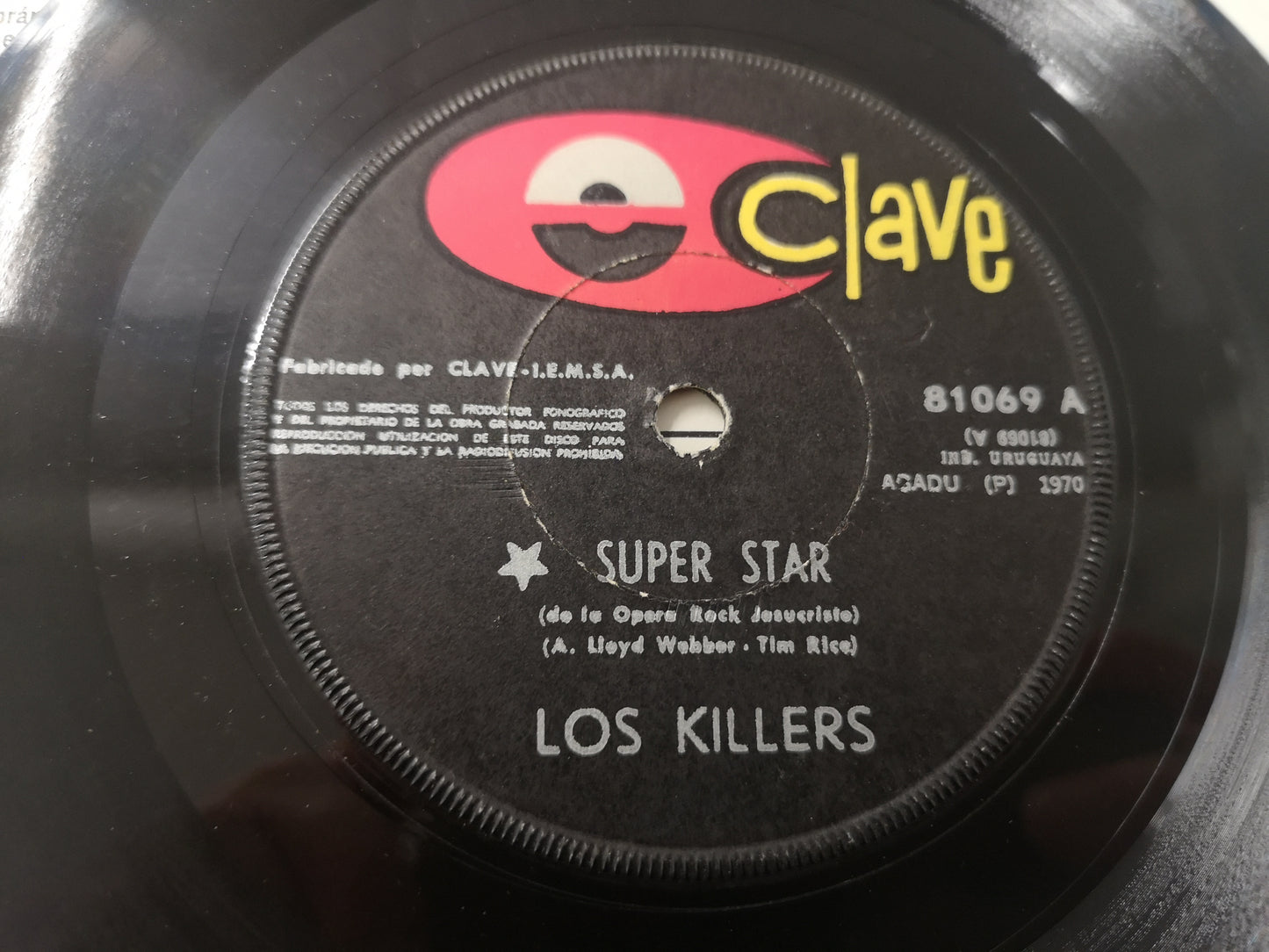 Killers "Super Star" Orig Uruguay 1970 VG++/VG++ (7" Single)