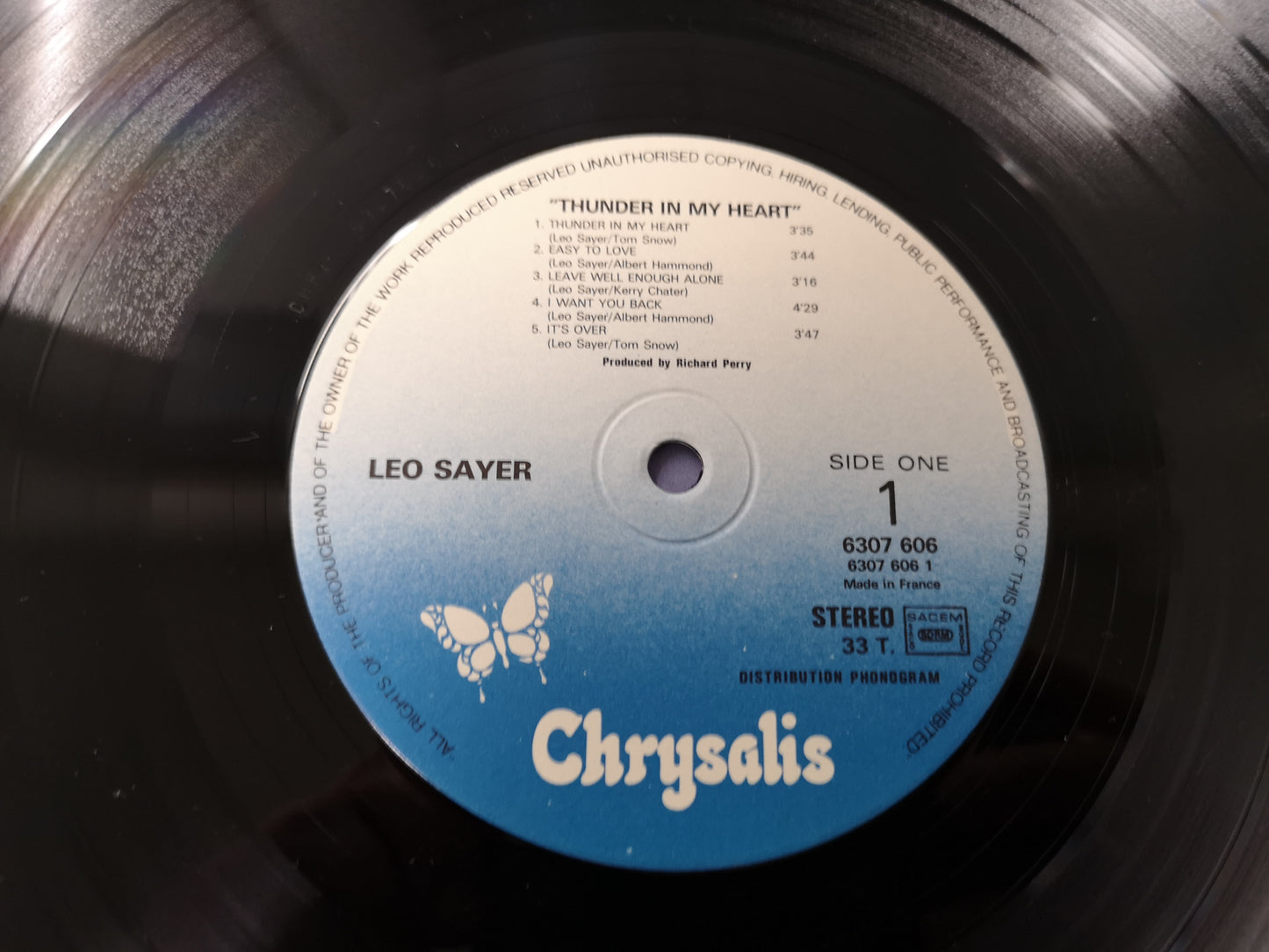 Leo Sayer "Thunder in My Heart" Orig France 1977 EX/EX