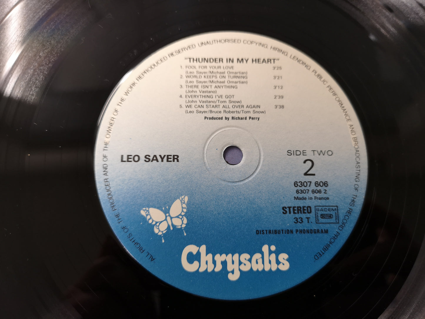 Leo Sayer "Thunder in My Heart" Orig France 1977 EX/EX