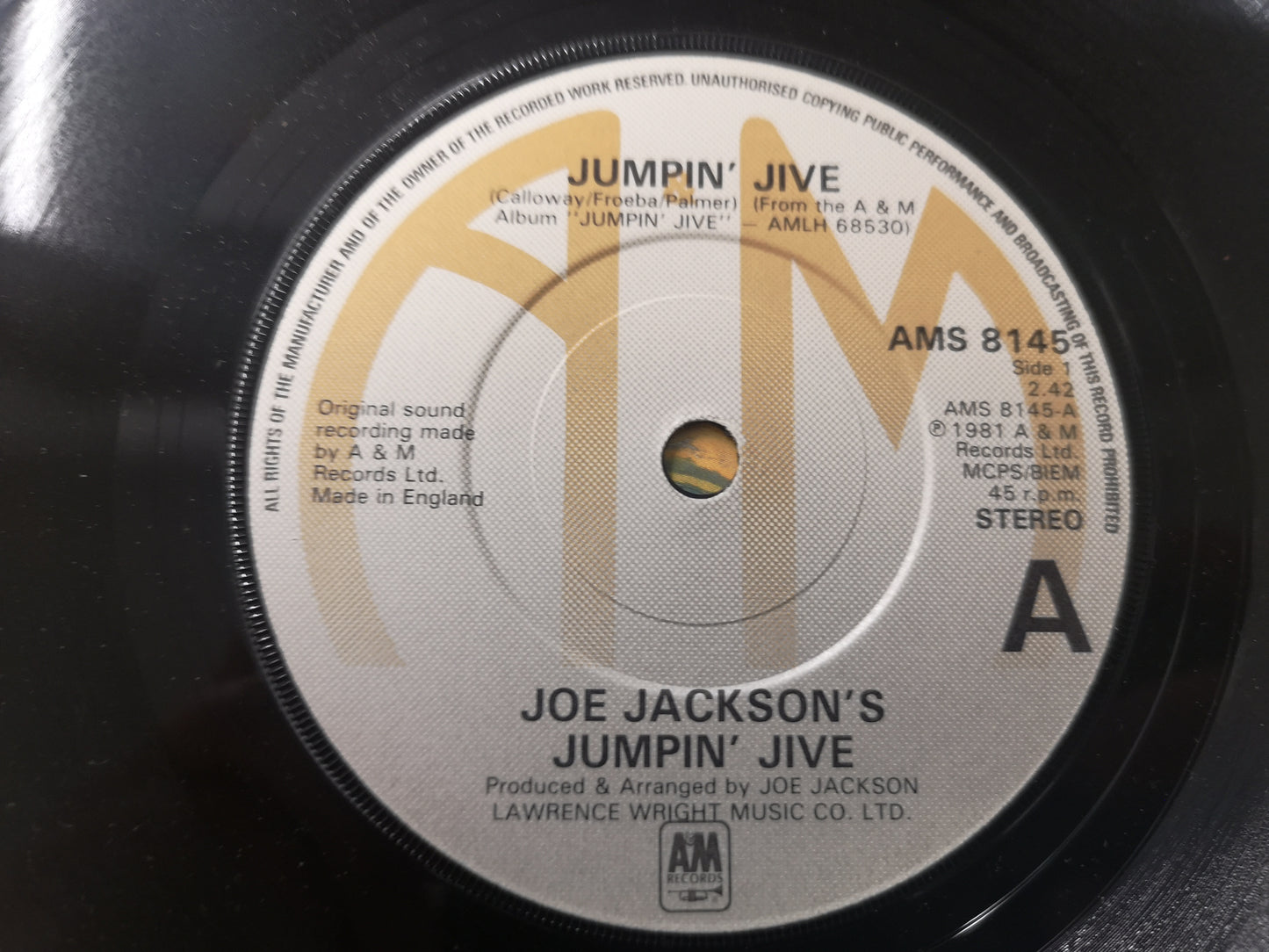 Joe Jackson "Jumpin' Jive" Orig UK 1981 VG++/EX (7" Single)