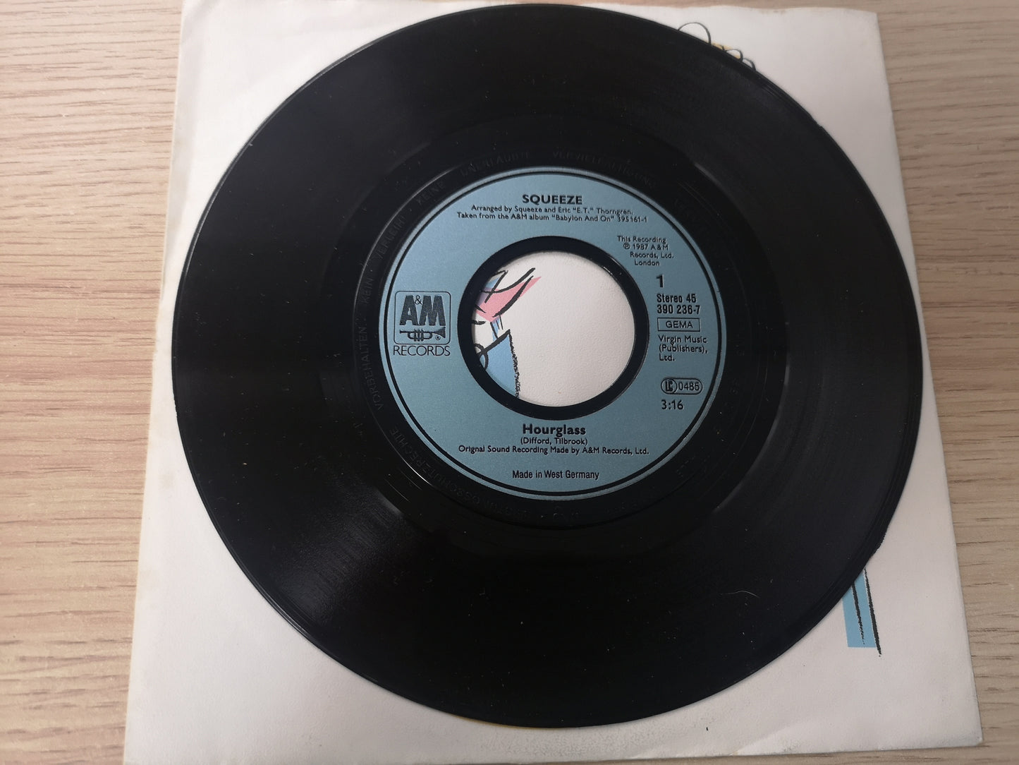 Squeeze "Hourglass" Orig Germany 1987 VG++/EX (7" Single)