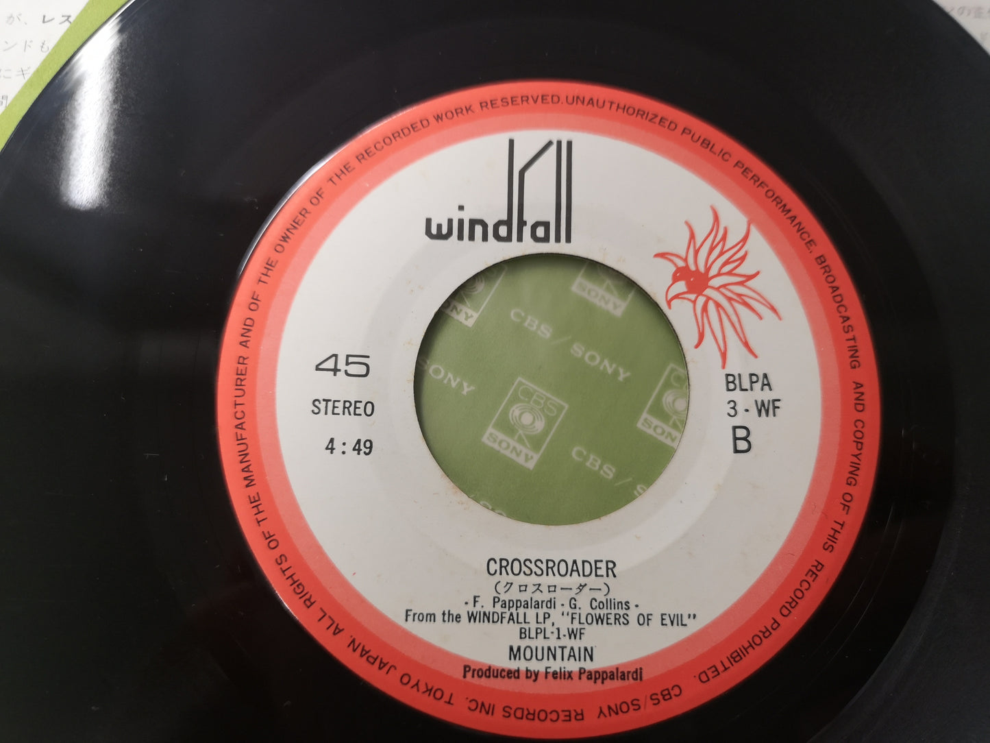 Mountain "Roll Over Beethoven" Orig Japan 1971 EX/EX (7" Single)
