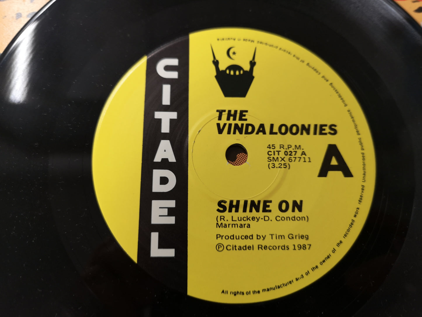 Vindaloonies "Shine On" Orig Australia 1987 M-/M- (7" Single)