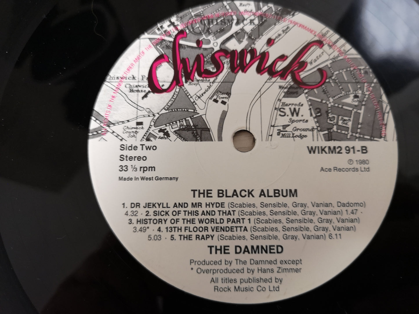 Damned "The Black Album" RE Germany 1990 EX/EX (Double Lps)