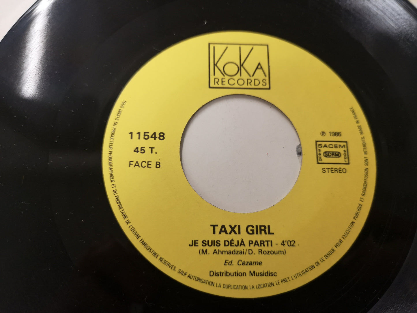 Taxi Girl "Aussi Belle Qu'une Balle" Orig France 1986 VG+/VG+ (7" Single)