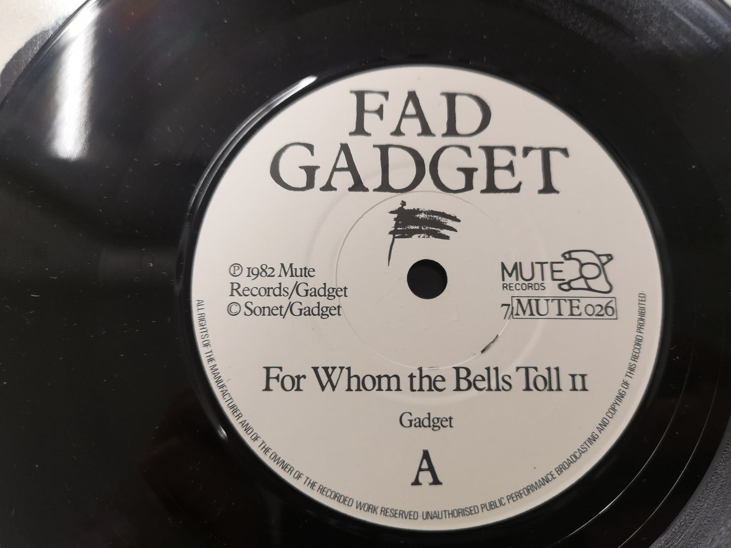 Fad Gadget "For Whom the Bells Toll" Orig UK 1982 EX/M- (7" Single)