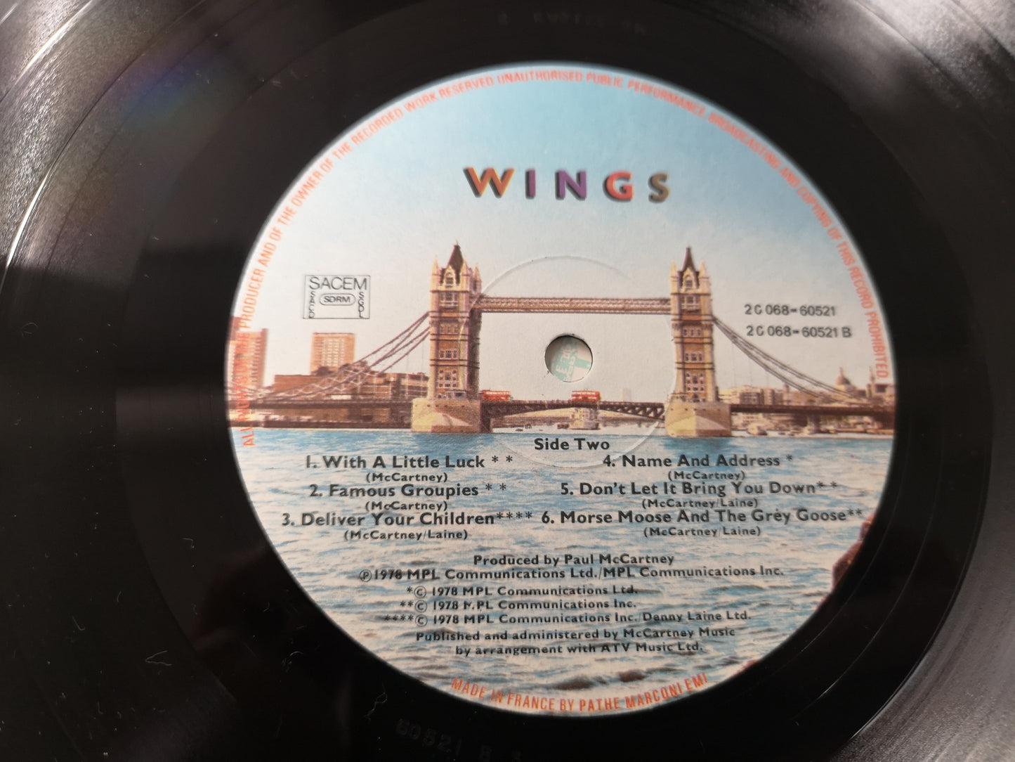 Wings "London Town" Orig France 1978 M-/M- (Poster & Inner)