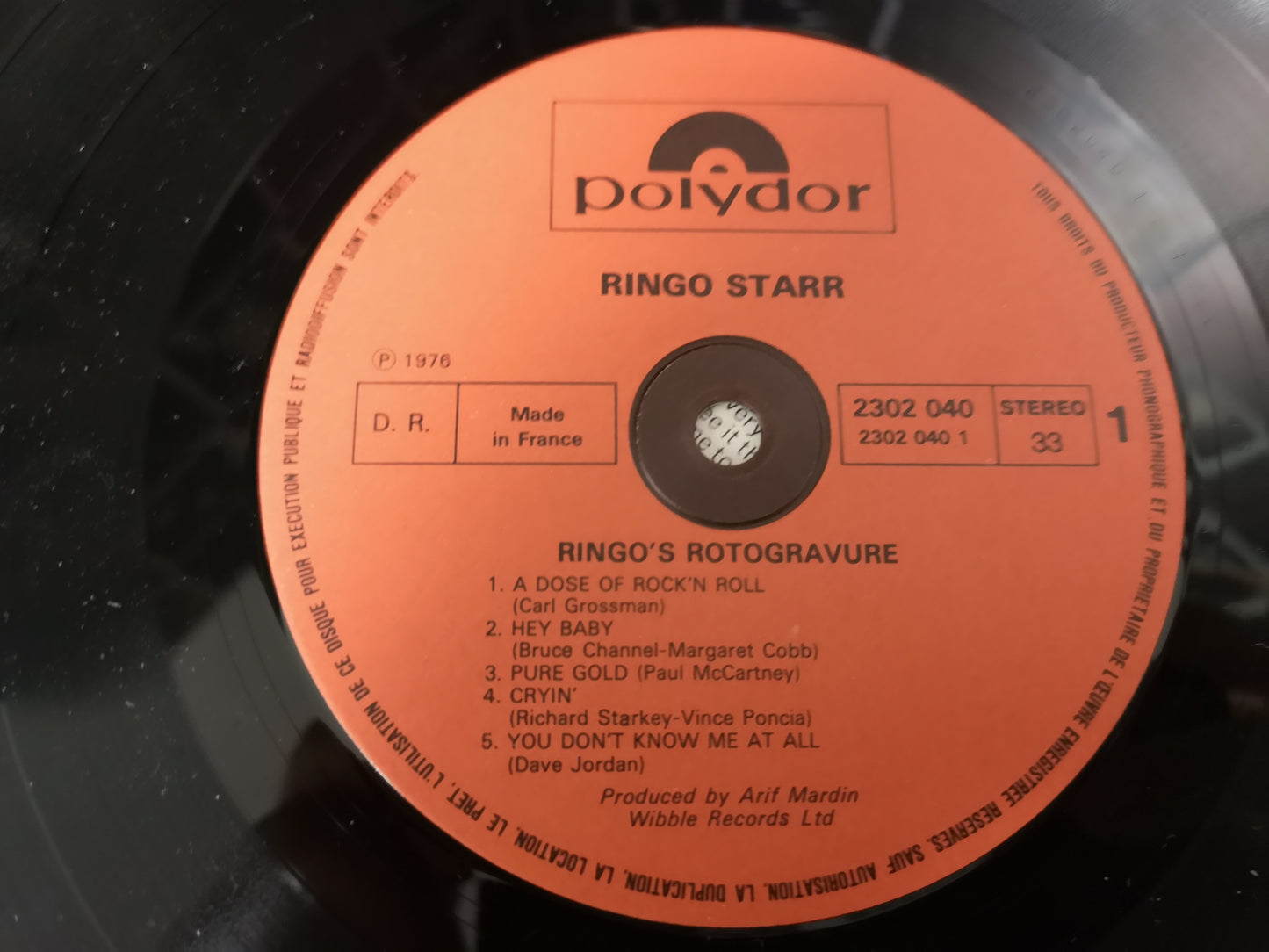 Ringo Starr "Rotogravure" Orig France 1976 EX/M-