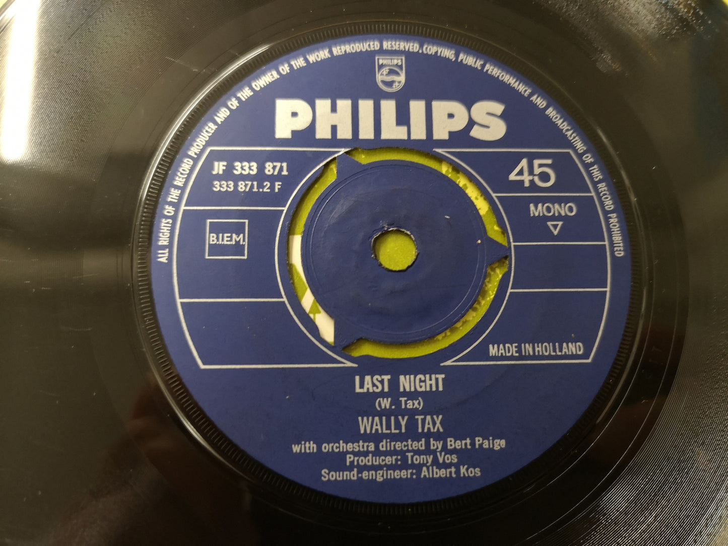 Wally Tax "Let's Forget What I Said" Orig Holland 1967 VG++/VG++ (7" Single)