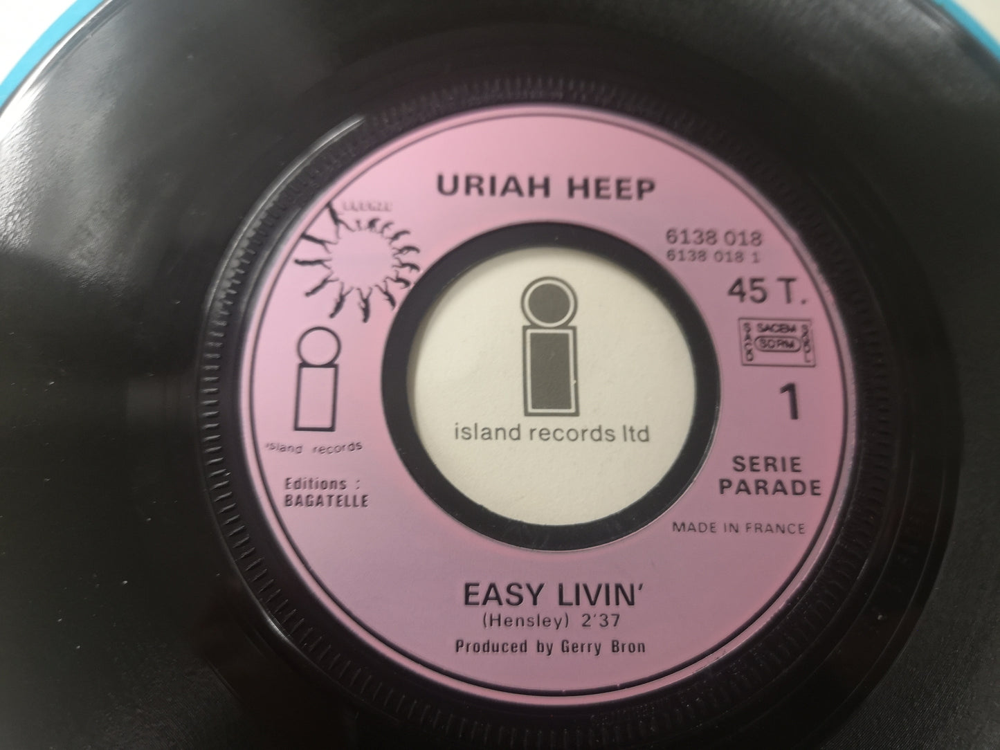 Uriah Heep "Easy Living" Orig France 1972 VG/VG+ (7" Single)