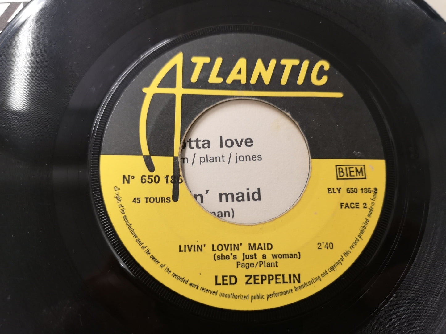 Led Zeppelin "Whole Lotta Love" Orig France 1970 VG++/VG++ (7" Single)
