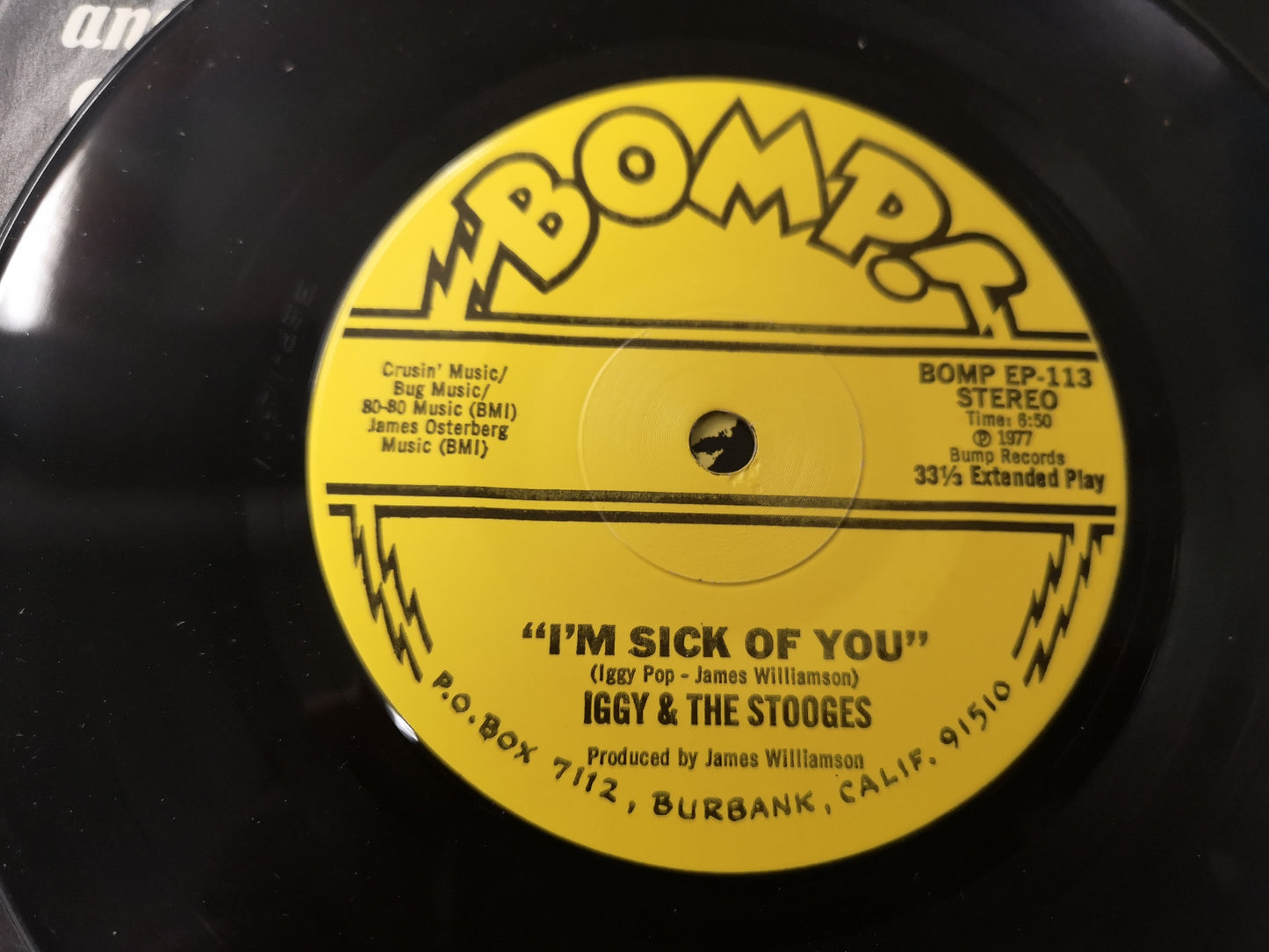 Iggy & The Stooges "I'm Sick of You" RE US 1988 EX/M- (7" EP)