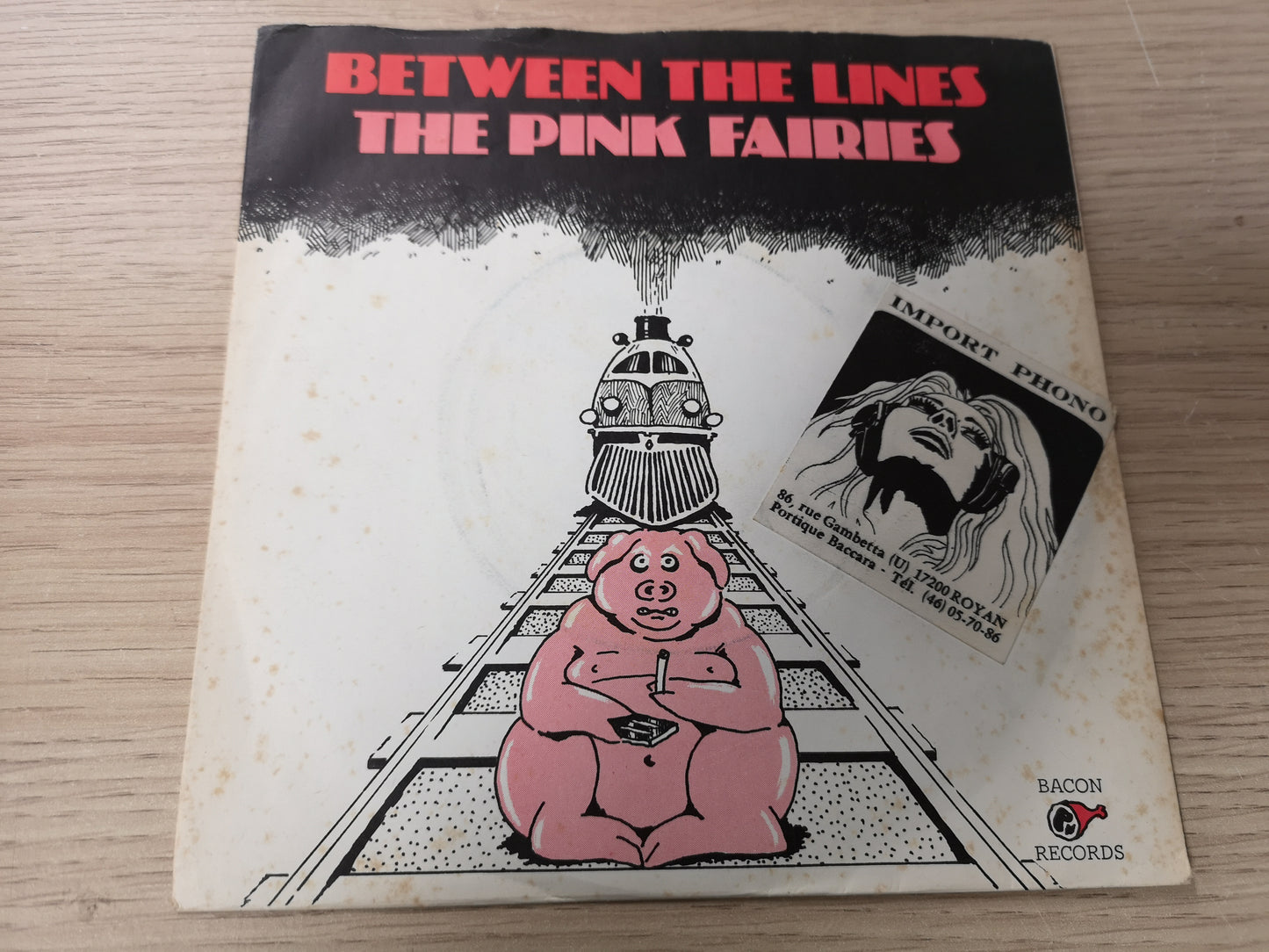 Pink Fairies "Between the Lines" Orig UK 1976 VG+/EX (7" Single)