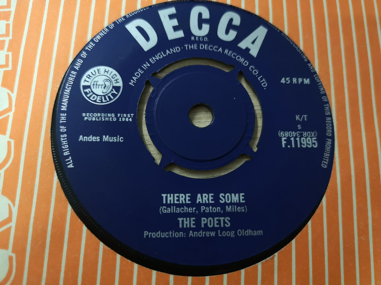 Poets "Now We're Thru'" Orig UK 1964 VG (7" Single)