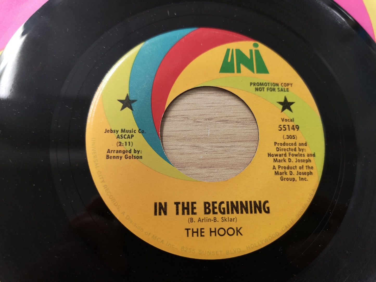 Hook "In The Beginning" Orig US 1969 EX (7" Single)