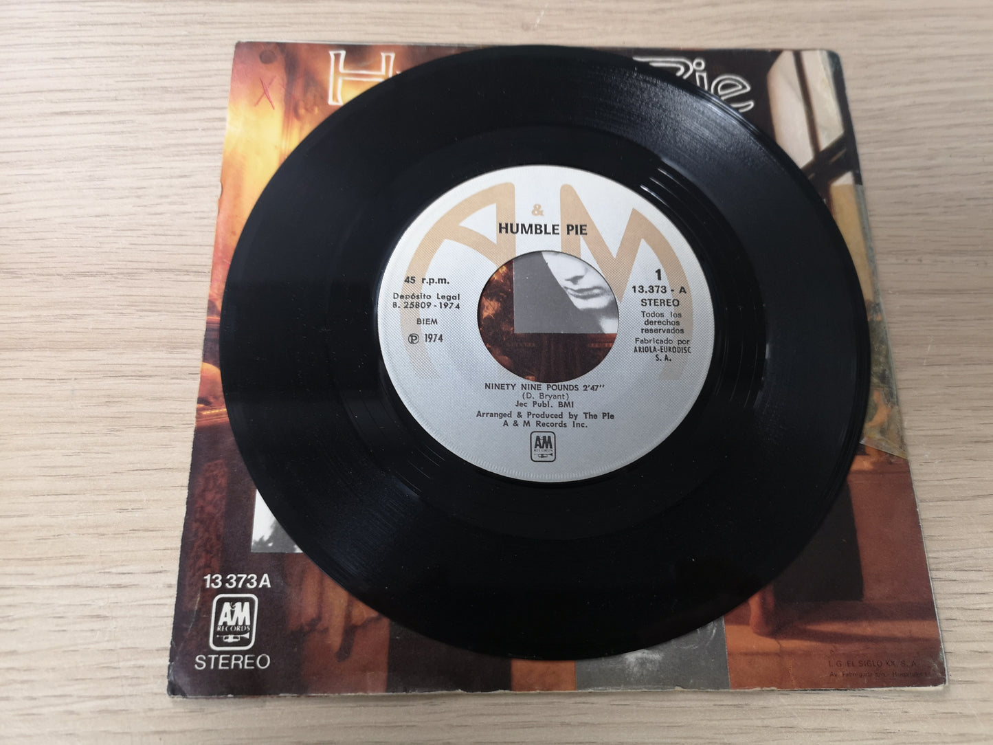 Humble Pie "Ninety Nine Pounds" Orig Spain 1974 VG+/VG++ (7" Single)