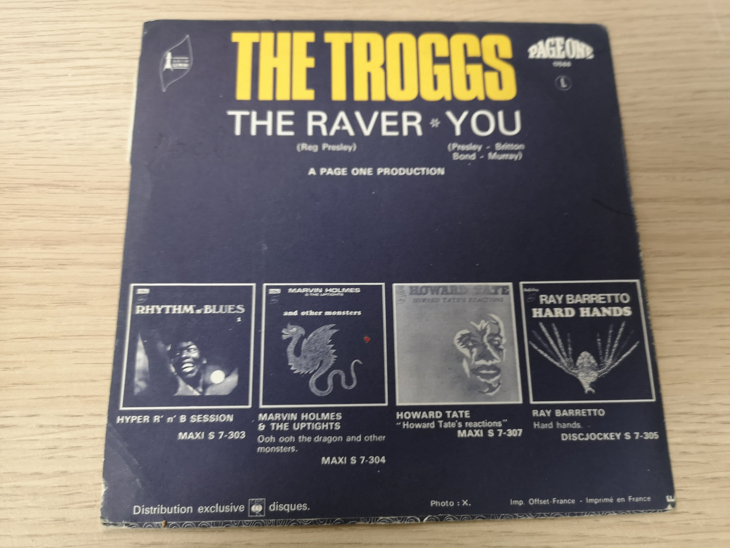 Troggs "The Raver" Orig France 1967 EX/VG++ (7" Single)