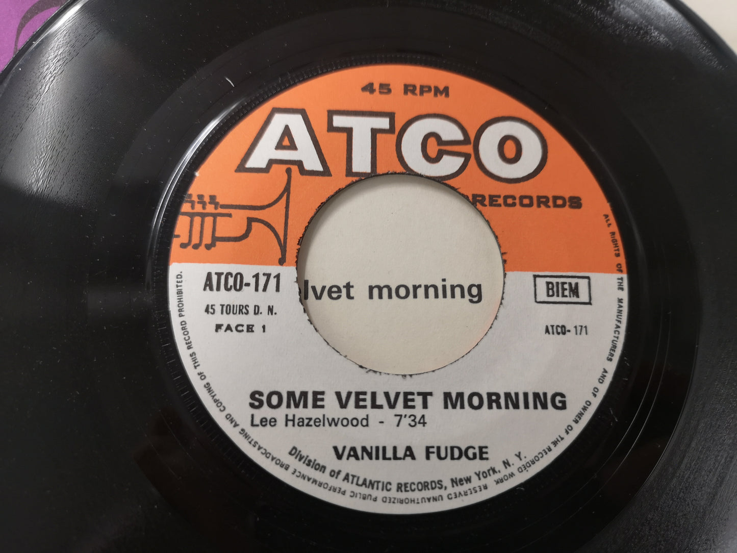 Vanilla Fudge "Some Velvet Morning" Orig France 1968 EX/VG++ (7" Single)