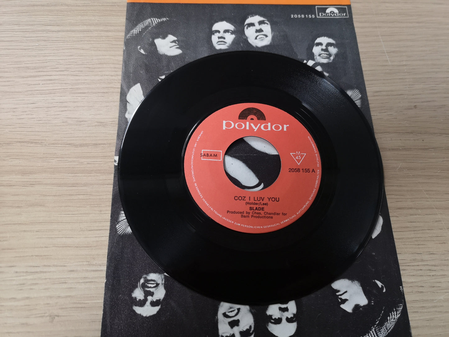 Slade "Coz I Luv You" Orig Belgium 1971 EX/EX (7" Single)