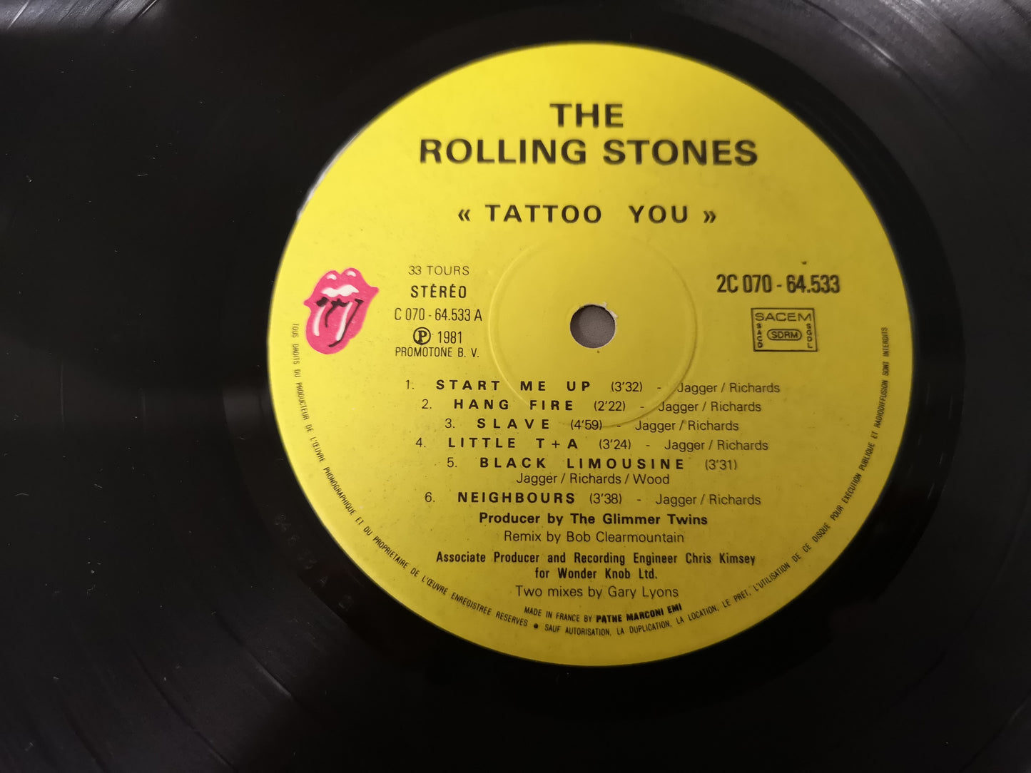 Rolling Stones "Tatoo You" Orig France 1981 VG++/EX