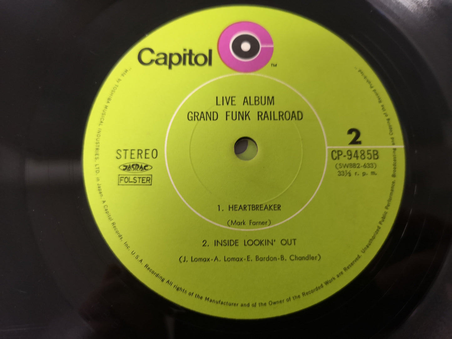 Grand Funk "Live Album" Orig Japan 1971 EX/VG++ (w/ Obi)