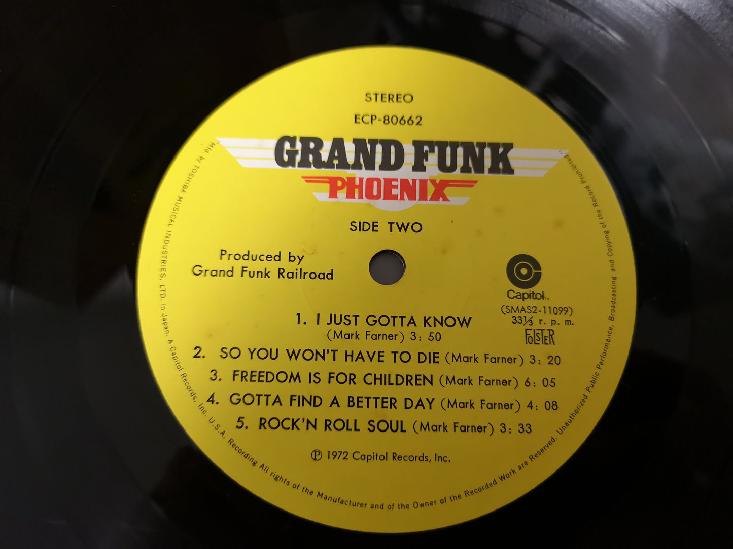 Grand Funk Railroad "Phoenix" Orig Japan 1972 EX/EX (Obi & Insert)