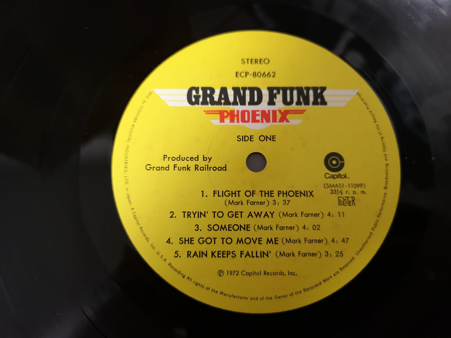 Grand Funk Railroad "Phoenix" Orig Japan 1972 EX/EX (Obi & Insert)