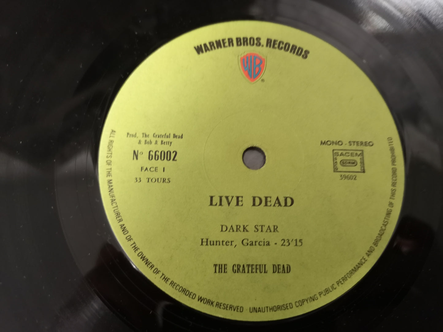 Grateful Dead "Live/Dead" Orig France 1971 EX/VG++ 2Lps