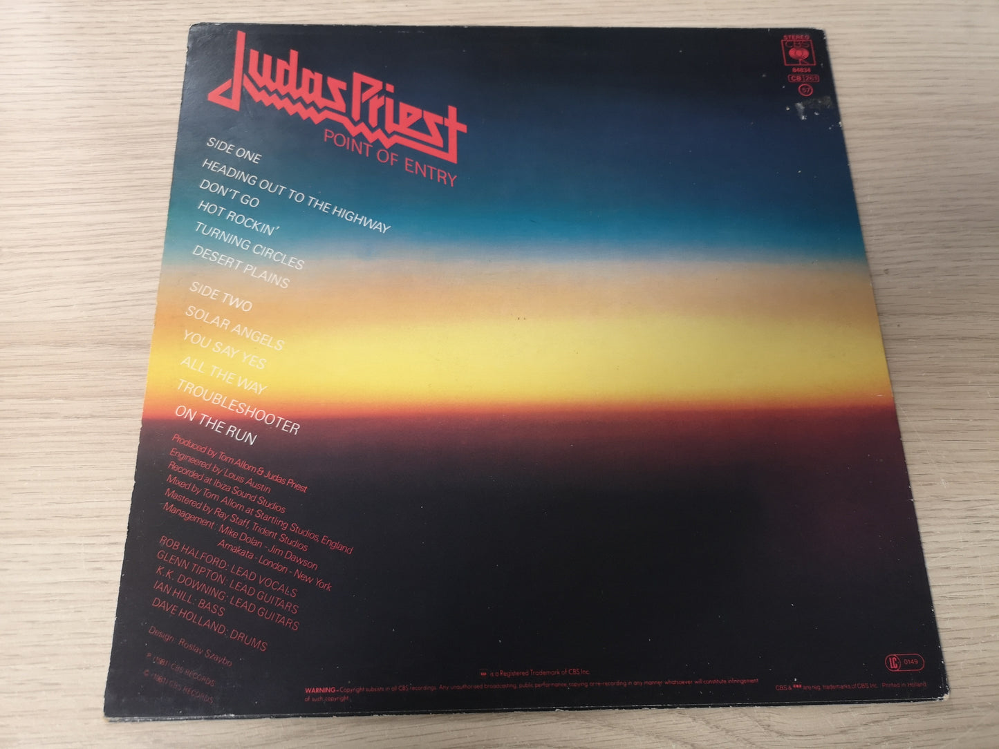 Judas Priest "Point of Entry" Orig Holland 1981 VG++/VG++