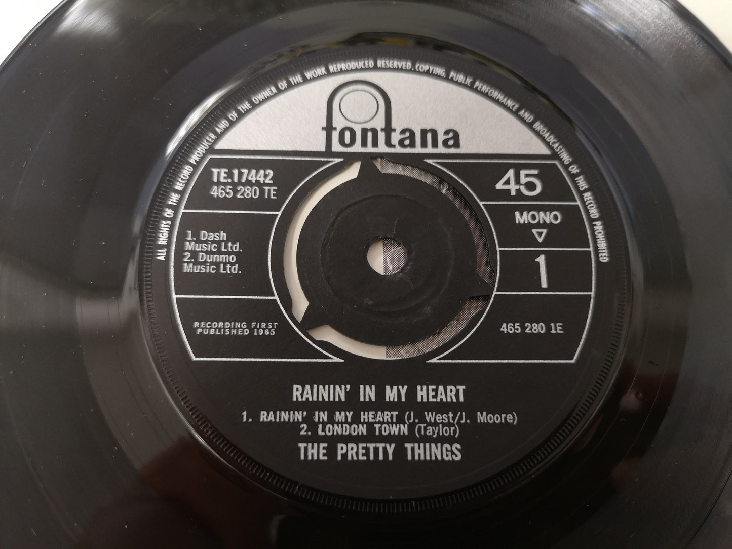 Pretty Things "Rainin' in My Heart" Orig UK 1965 EX/EX (7" EP)