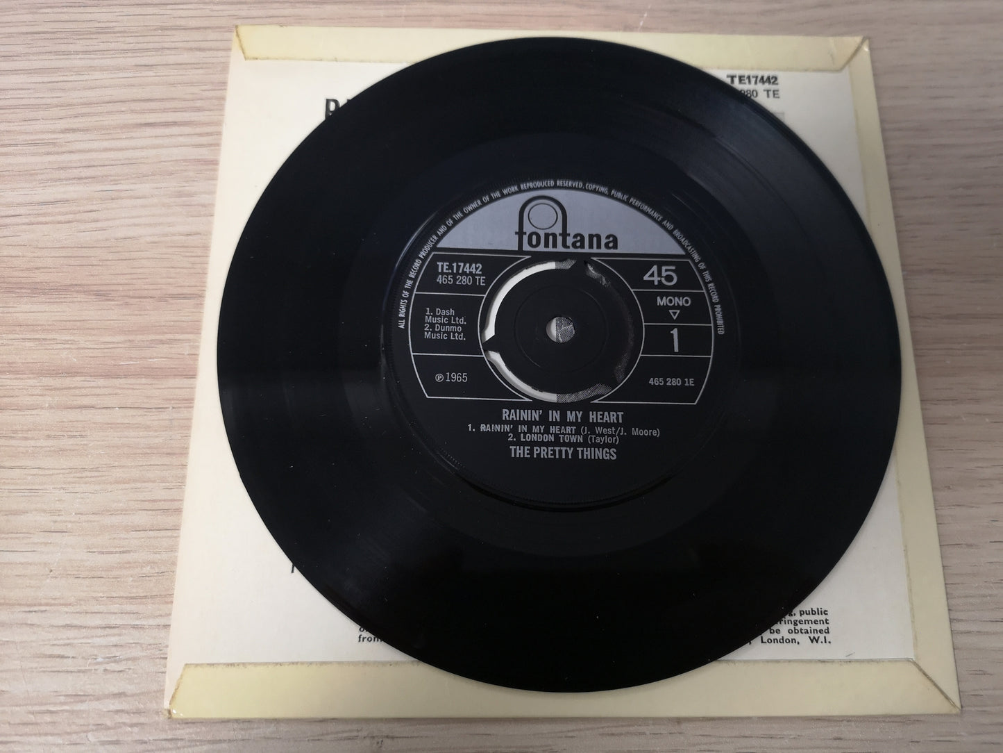 Pretty Things "Rainin' in My Heart" Orig UK 1965 M-/M- (7" EP)