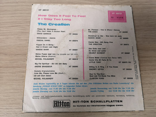 Creation "How Does it Feel to Feel" Orig Germany 1967 VG/VG++ (7" Single)
