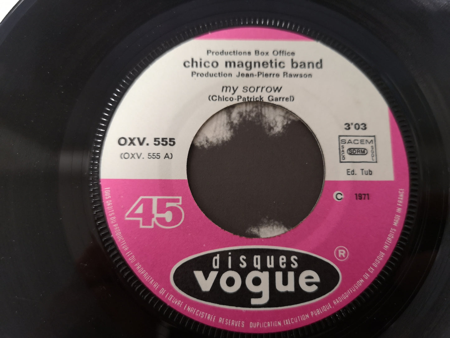 Chico Magnetic Band "My Sorrow" Orig France 1971 VG++/EX (7" Single)