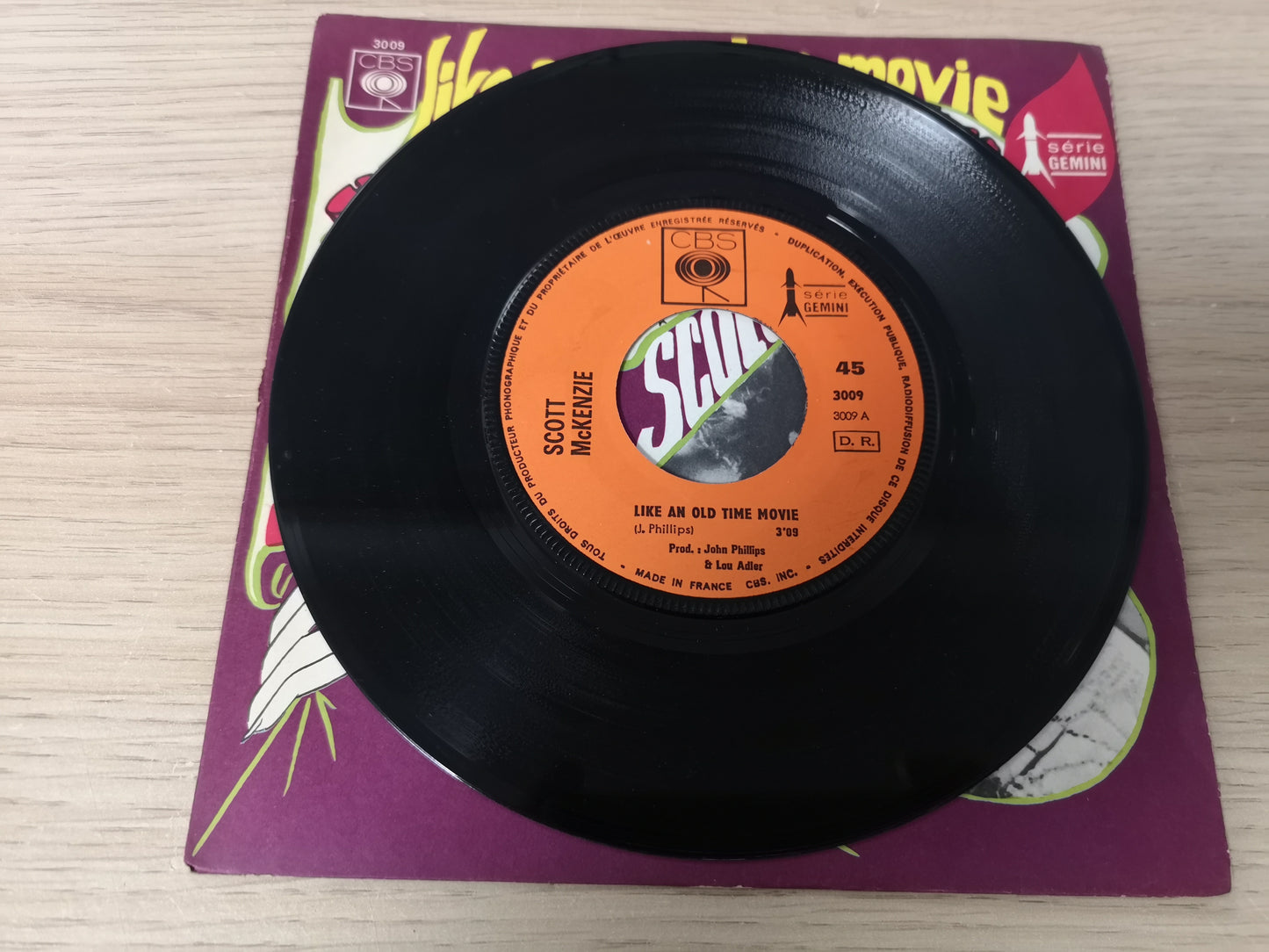 Scott McKenzie "Like an Old Time Movie" Orig France 1967 EX/VG (7" Single)