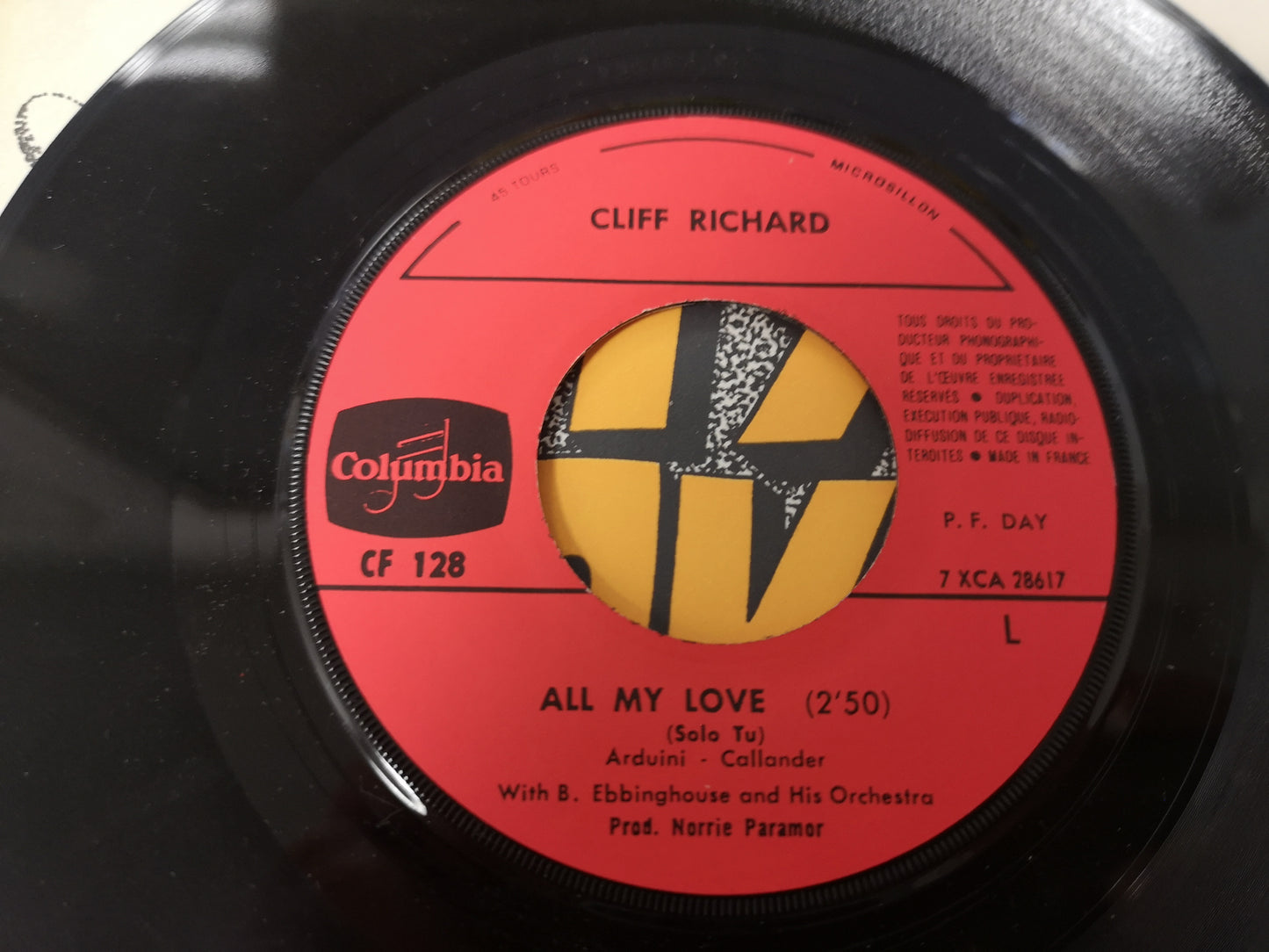 Cliff Richard "All my Love" Orig France 1967 EX/VG++ (7" Single)