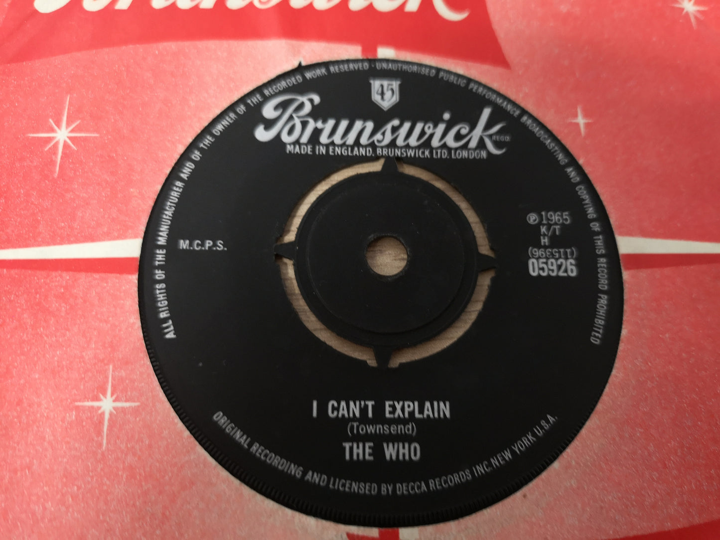 Who "I Can't Explain" Orig UK 1965 EX (7" Single)