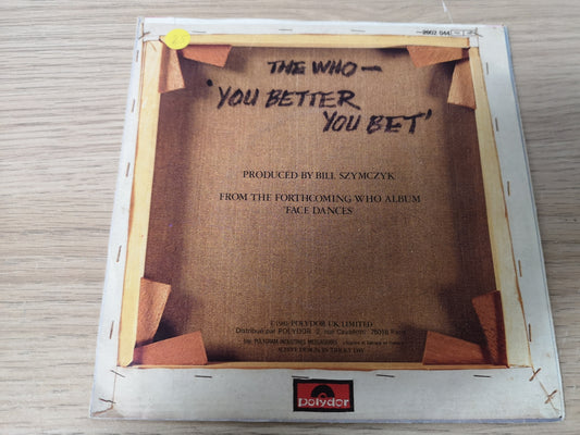 Who "You Better You Bet" Orig France 1981 VG++/VG++ (7" Single)