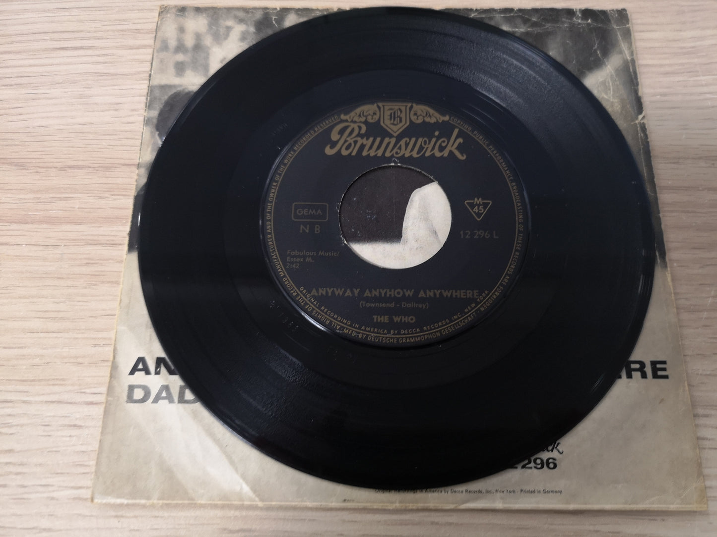 Who "Anyway Anyhow Anywhere" Orig Germany 1965 G+/VG++ (7" Single)